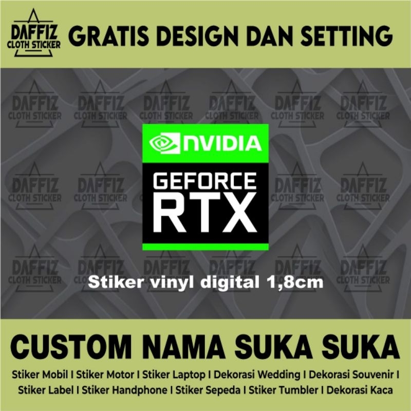 

STIKER VINYL NVIDIA GFORCE RTX 1,8cmx1,8cm