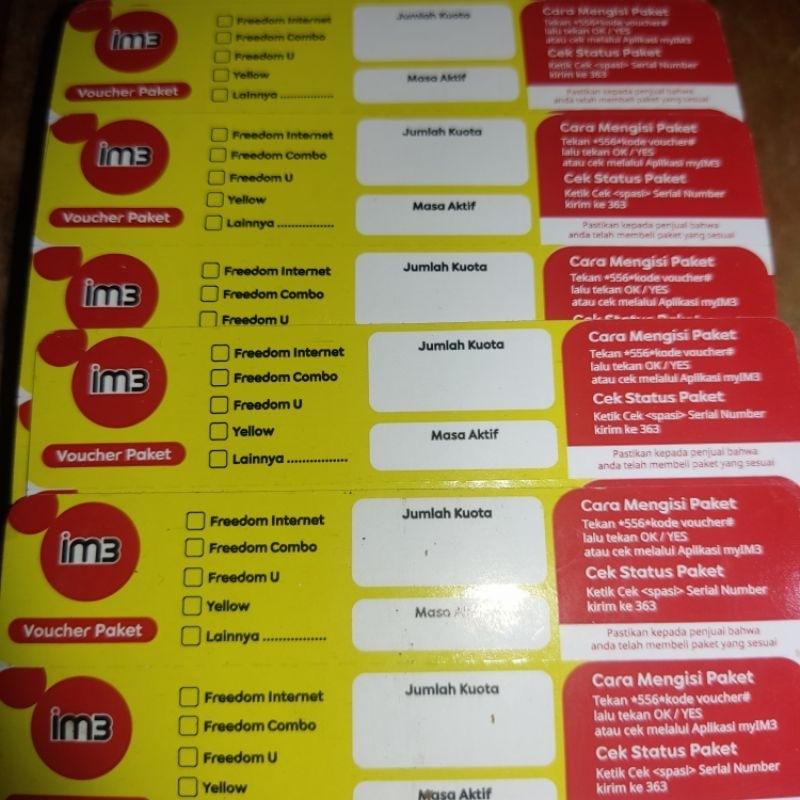 Voucher IM3 ( Indosat ) kosong ( zero )