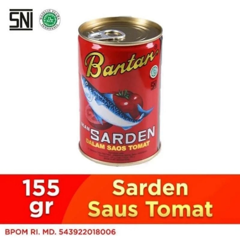 

Sarden Bantan Saos Tomat Makanan Kaleng 155gr