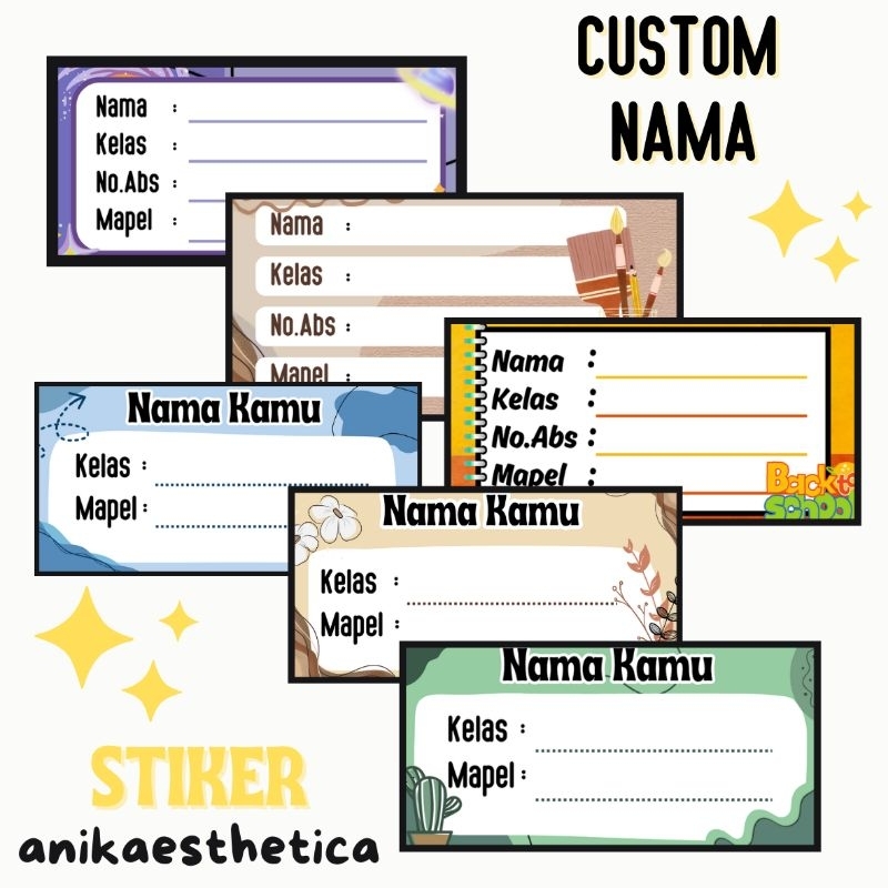 

STIKER NAMA DAN MAPEL CUSTOM AESTHETIC✨