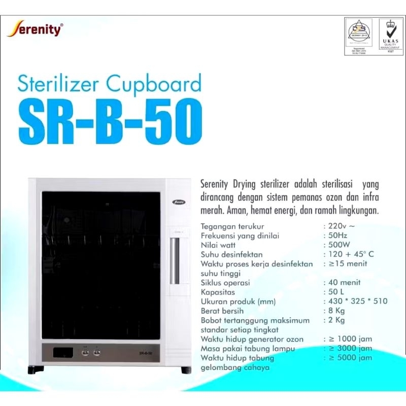 Sterilisator Kering 1 Pintu SR B-50 - Serenity