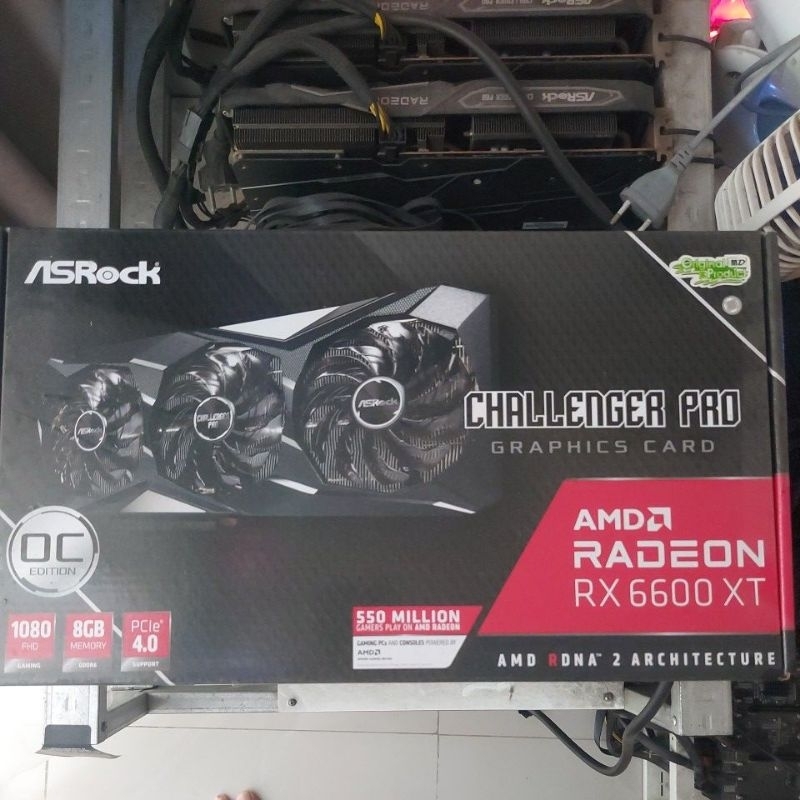 BEKAS MINNING SISA 1 unit aja. Asrock Radeon RX 6600XT CHALLENGER D 8GB GDDR6 - RX6600XT DDR6 Dus le