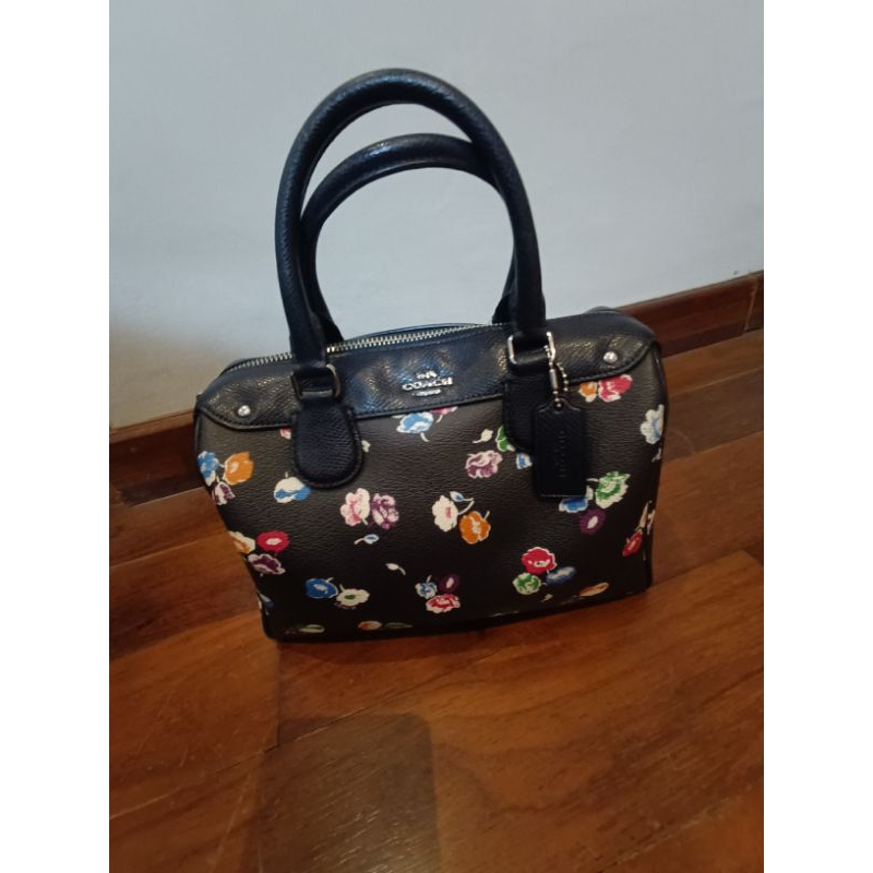 Preloved Coach Mini Bennet navy black flower (ORI)