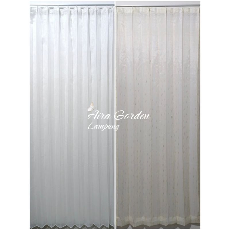 Vitrase / Furing Gorden Motif Putih Rintik Hujan dan bordir bunga