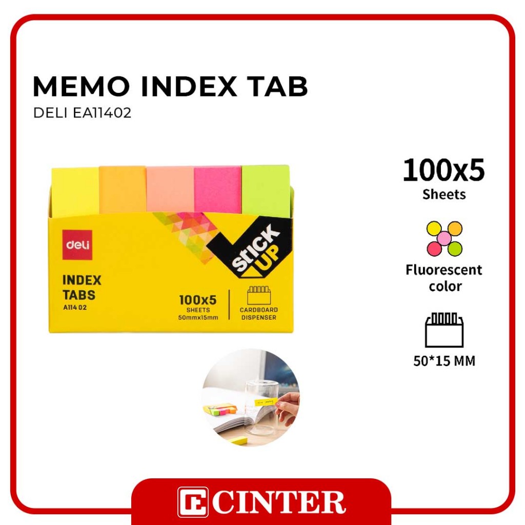 

DELI - KERTAS TEMPEL / MEMO TEMPEL / MEMO INDEX TABS 50X15MM NEON 4 WARNA EA11402