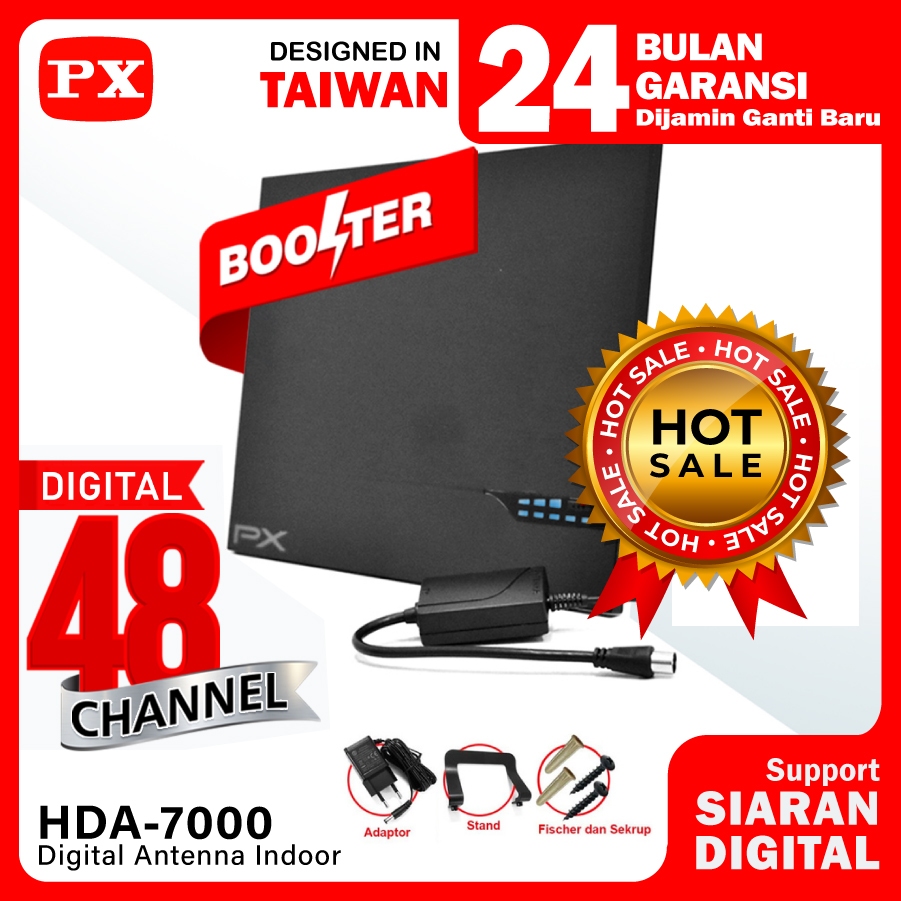 Antena TV Smart Digital Analog PX HDA 7000 Booster Indoor LED Bar