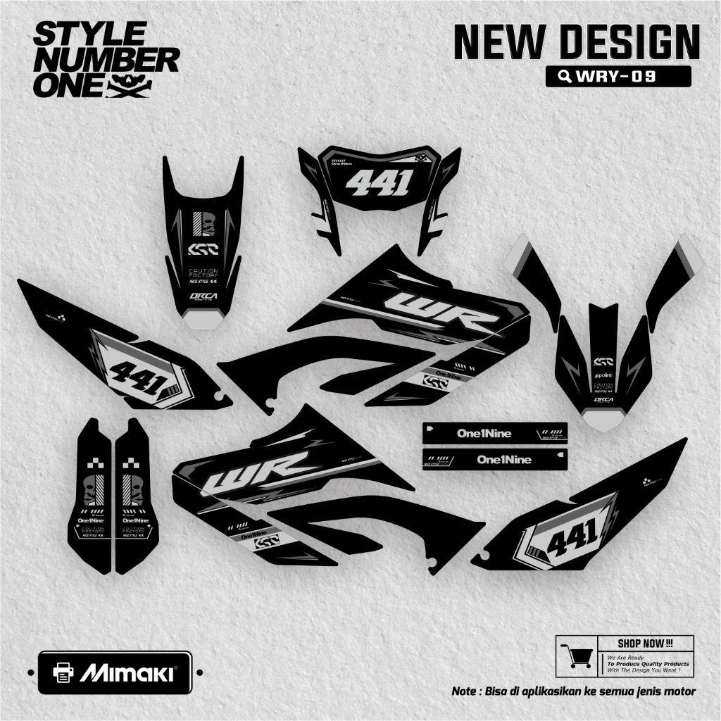 STICKER DECAL YAMAHA WR FULL BODY DECAL WR HITAM CUSTOM