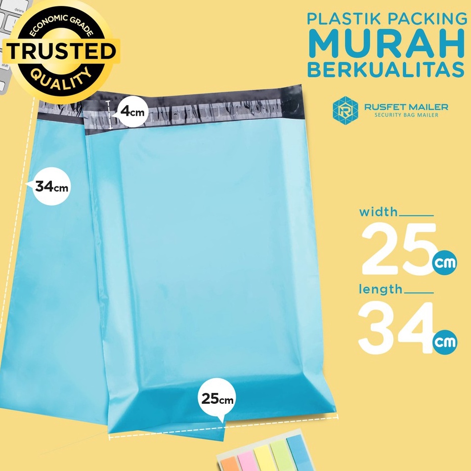 

CLRQ99444 PLASTIK POLIMAILER POLYMAILER PACKING ONLINE BABY BLUE EKONOMIS 25X34