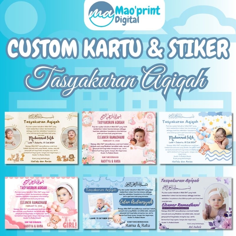 

Cetak Custom Kartu/Stiker Tasyakuran Aqiqah