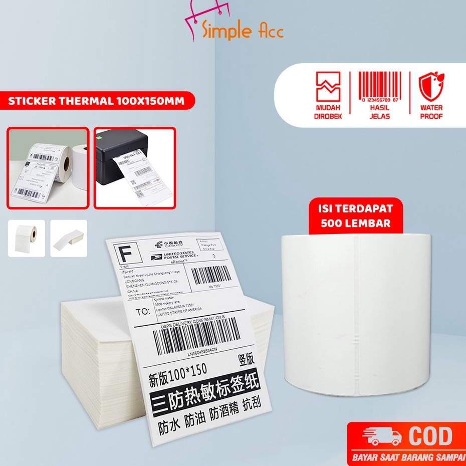 

RB9VE442 DOA72 Label Sticker Thermal 1x15 MM Isi 5 LEMBAR Kertas Stiker Resi Label Barcode Kertas Thermal Kertas Printer