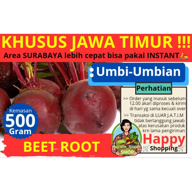 

JATIM ONLY -Buah Bit/Beet Root 500Gr - KHUSUS Jawa Timur