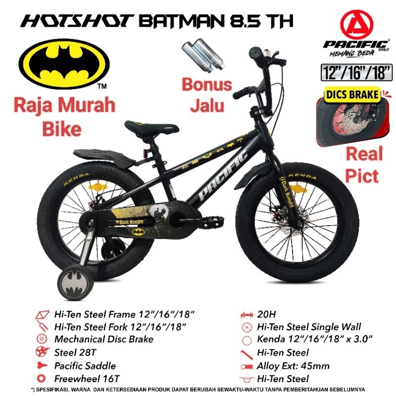 Sepeda Anak Bmx Pacific Batman 8.5 TH 16 Inch Sepeda Anak Laki Laki BMX 16 Inch Pacific Batman 8.5 T
