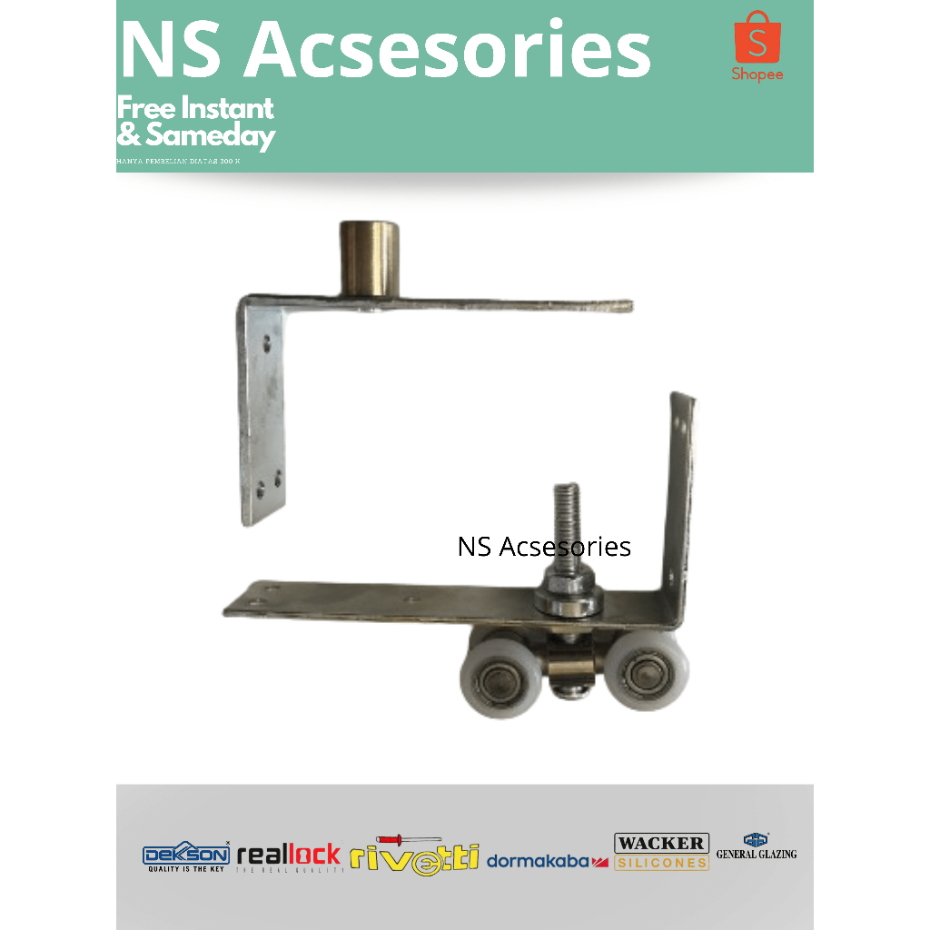 Roda atas pintu lipat bahan flexsible Pintu lipat