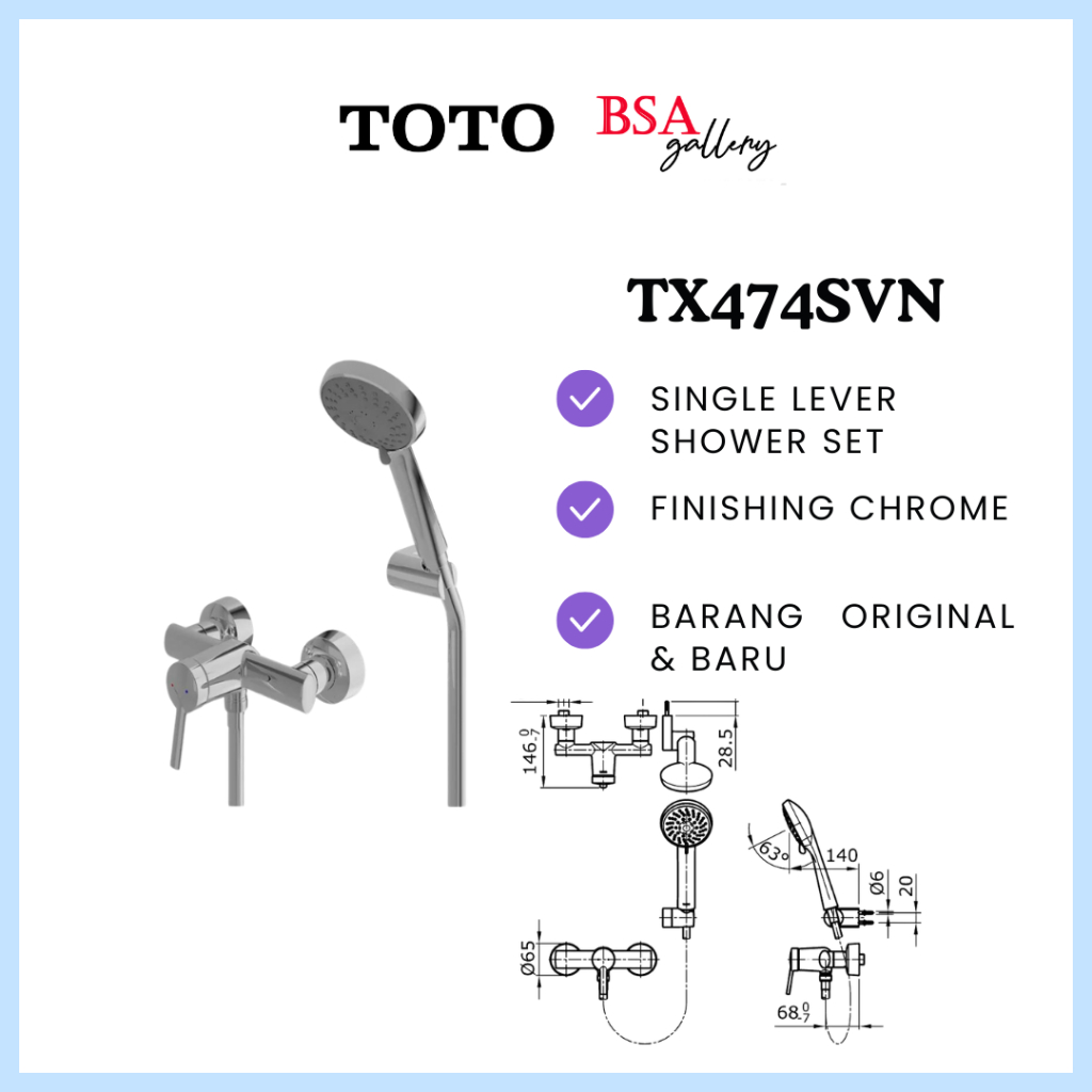 KRAN SHOWER TOTO TX474SVN / SHOWER TOTO TX 474 SVN / TOTO TX 474SVN