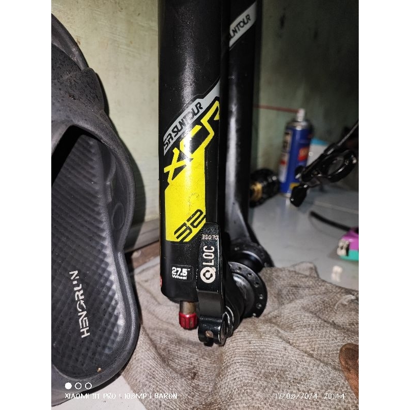 fork suntour XCR 32 ta 15x100 tappered remote lock + hub deore + 2 rotor