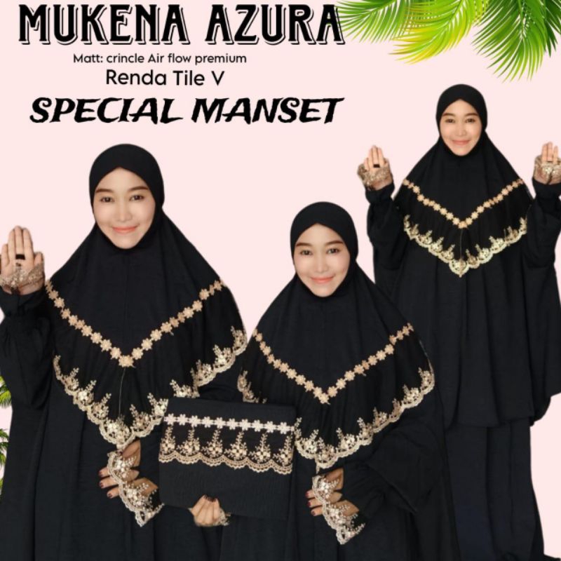 Mukena Azura Manset Stelan Berlengan