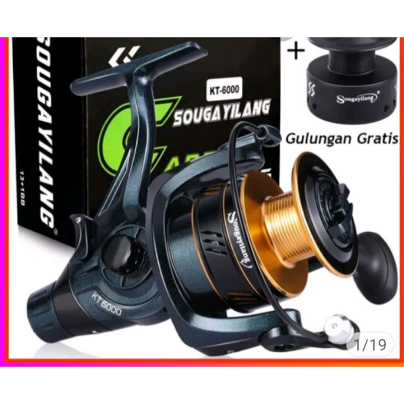 sougayilang 2000-6000 series reel pancing Max drag 15KG carp fishing reel 12+1BB rasio asli