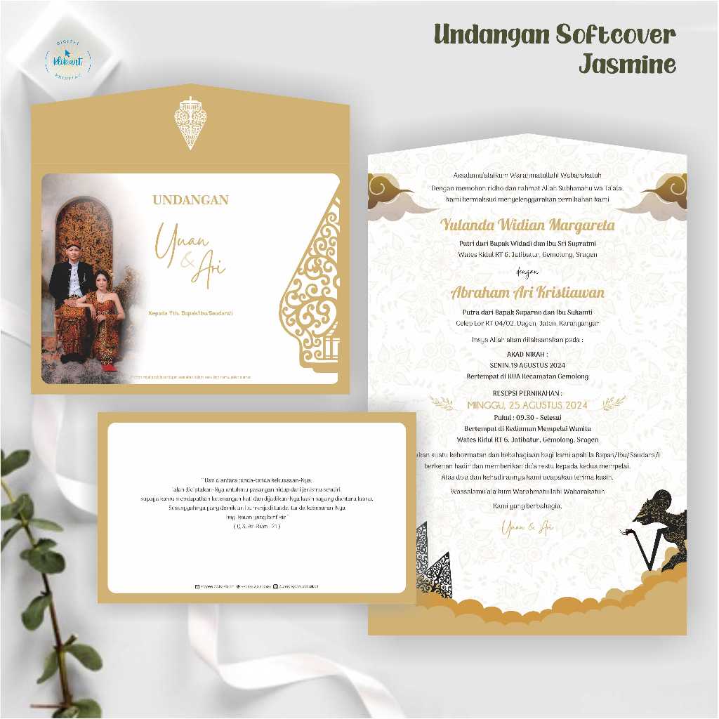 Undangan Pernikahan Softcover Semi Amplop Wayang Free Undangan Video