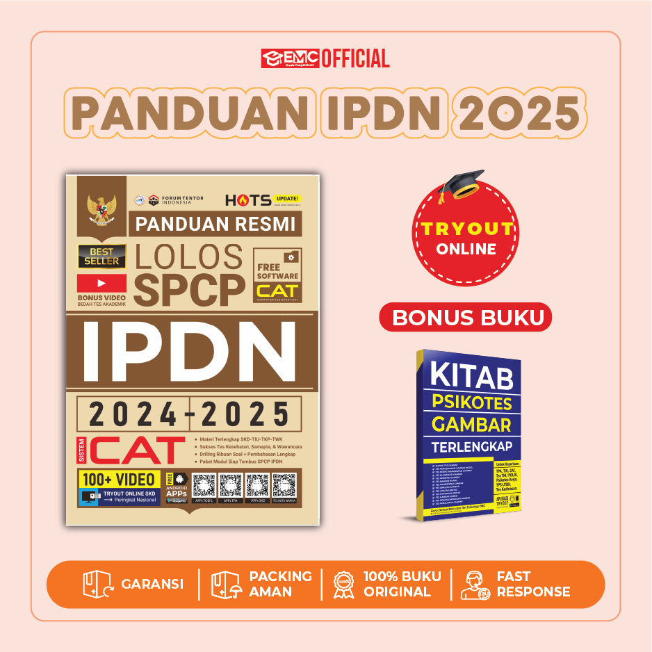 EMC Buku Ipdn 2024 2025 Panduan Resmi Lolos Spcp Ipdn 2024 2025 -Bonus Kitab Psikotes Gambar