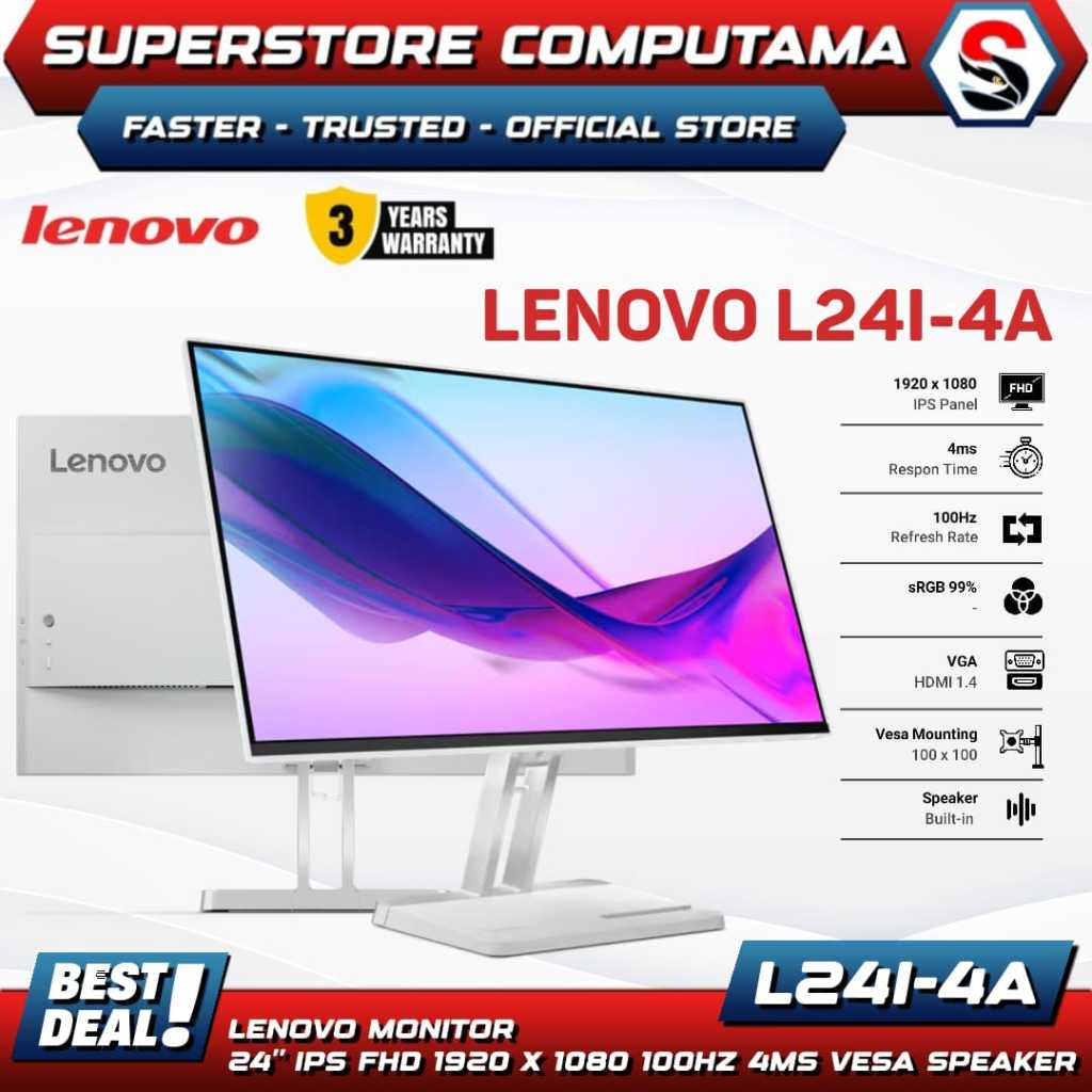 Monitor LED Lenovo L24i-4A 24" 100Hz | L24-4C 24" 144Hz IPS
