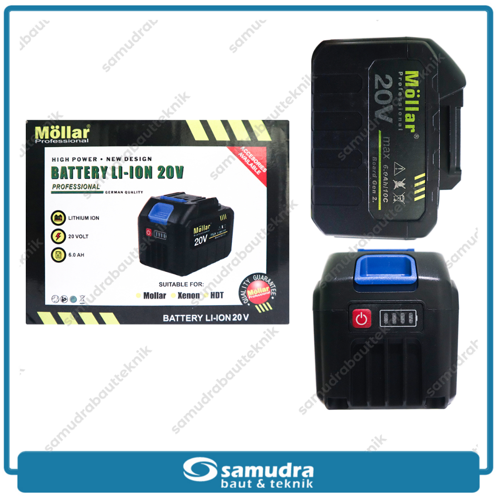 Baterai Cordless 20V 6.0 A MOLLAR Power Tools Original Lithium Ion LXT