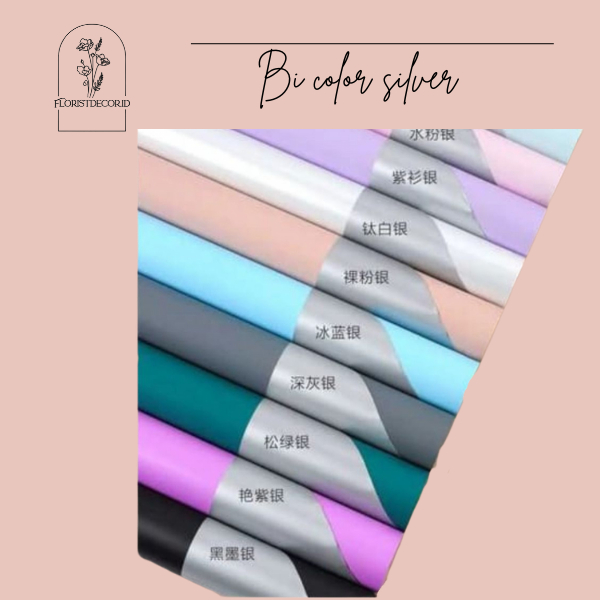 

TERMURAH BI COLOR SILVER WRAPPING PAPER Cellophane Kertas kado Kertas Buket Pembungkus Kado