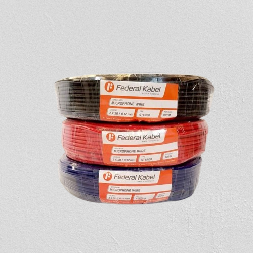 Federal Kabel Microphone Stereo 2x20/0.12mm JIS Yarn 100m (1roll) ASLI ORIGINAL / Federal Kabel Micr