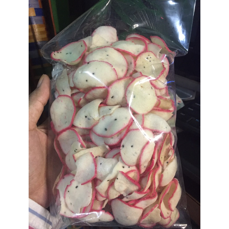 

keripik buah naga manis kriuk