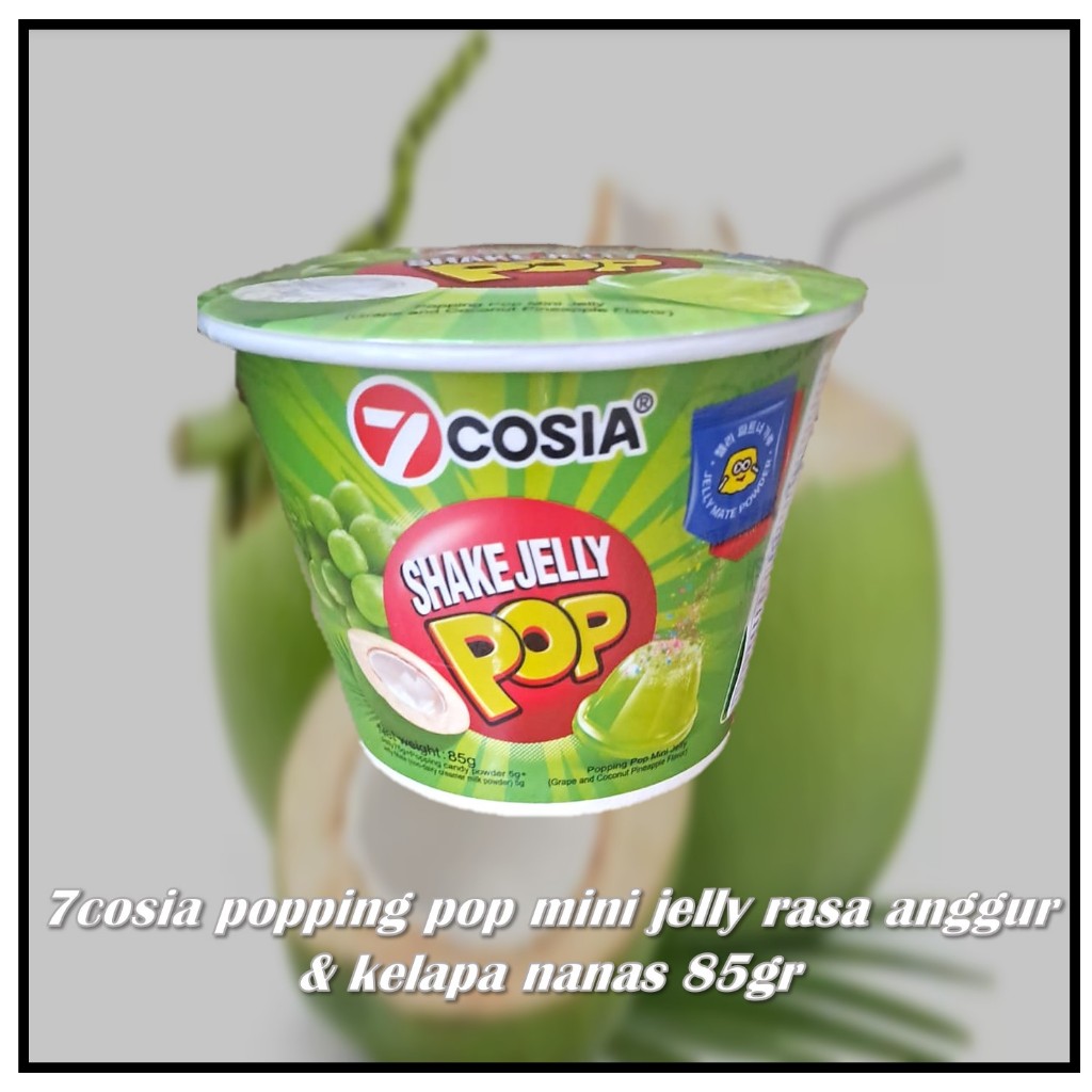 

7cosia popping pop mini jelly rasa anggur & kelapa nanas 85gr