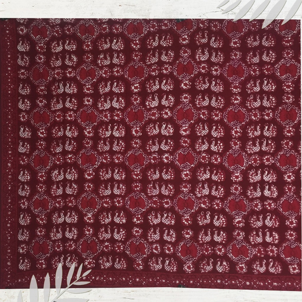 Batik jambi merah fanta | dasar bahan baju (Panjang.2m Lebar.105cm)