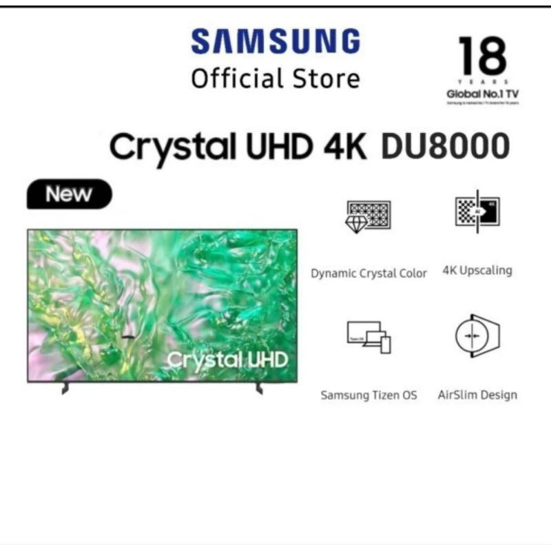 SAMSUNG UA75CU8000 UA75DU8000 CRYSTAL UHD 4K SMART TV 75 INCH 75CU8000 75DU8000 NEW CU8000 DU8000