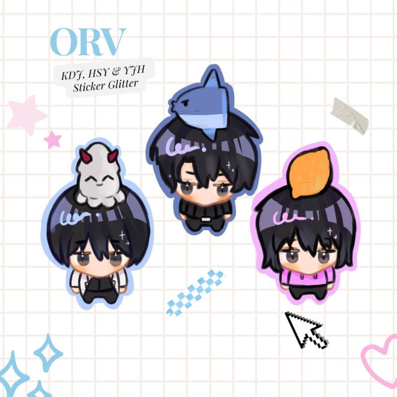 

ORV Sticker Bokem Glitter Kim Dokja, Yoo Joonghyuk, Han Sooyoung art by ocean