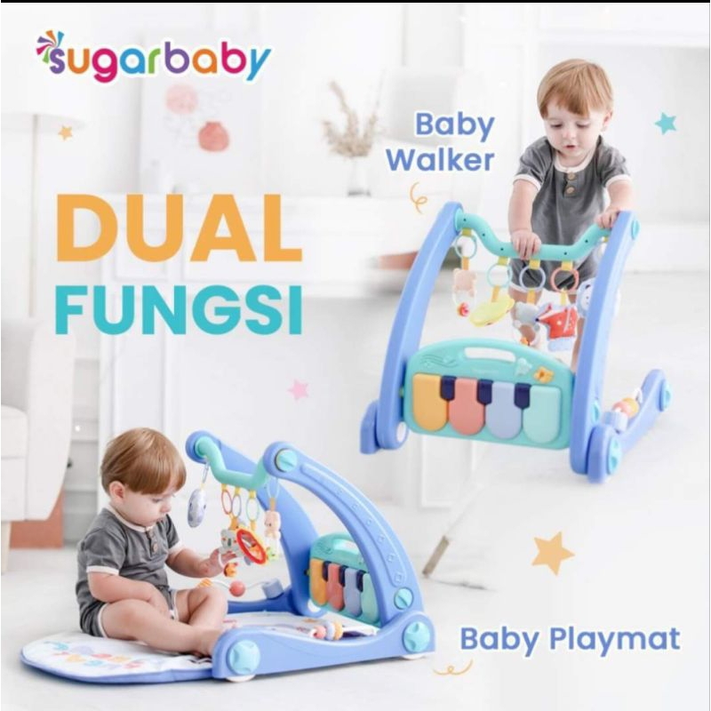 Baby Playmat Walker Sugarbaby 2in1 Baby Walker & Playmat Piano Mainan Bayi Baby Playgym Activity Wal