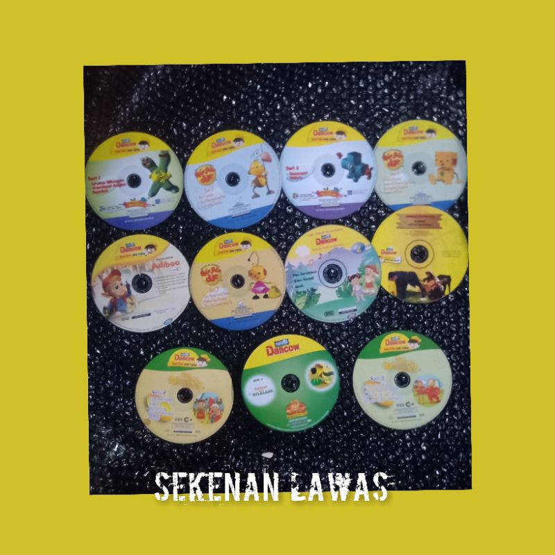 VCD Anak Dancow/Sepaket 11 Pcs/Tanpa Cover + Bonus Tas Tempat CD