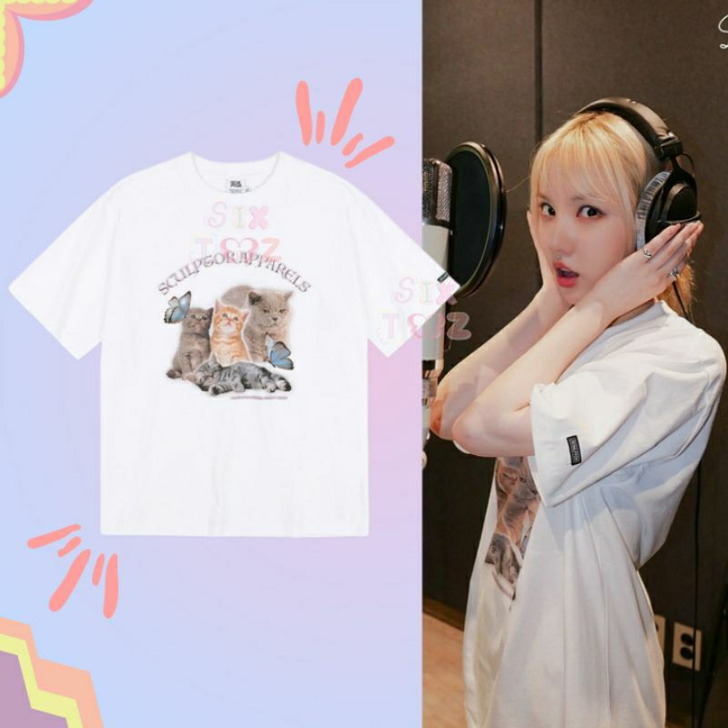 Eunha (Jung Eunbi) Gfriend Shirt Cat and Butterfly kaos gfriend tshirt korean kpop