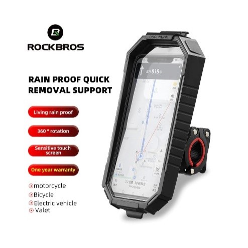 Rockbros Phone Holder Motor Sepeda Waterproof Touchscreen Bag 22001