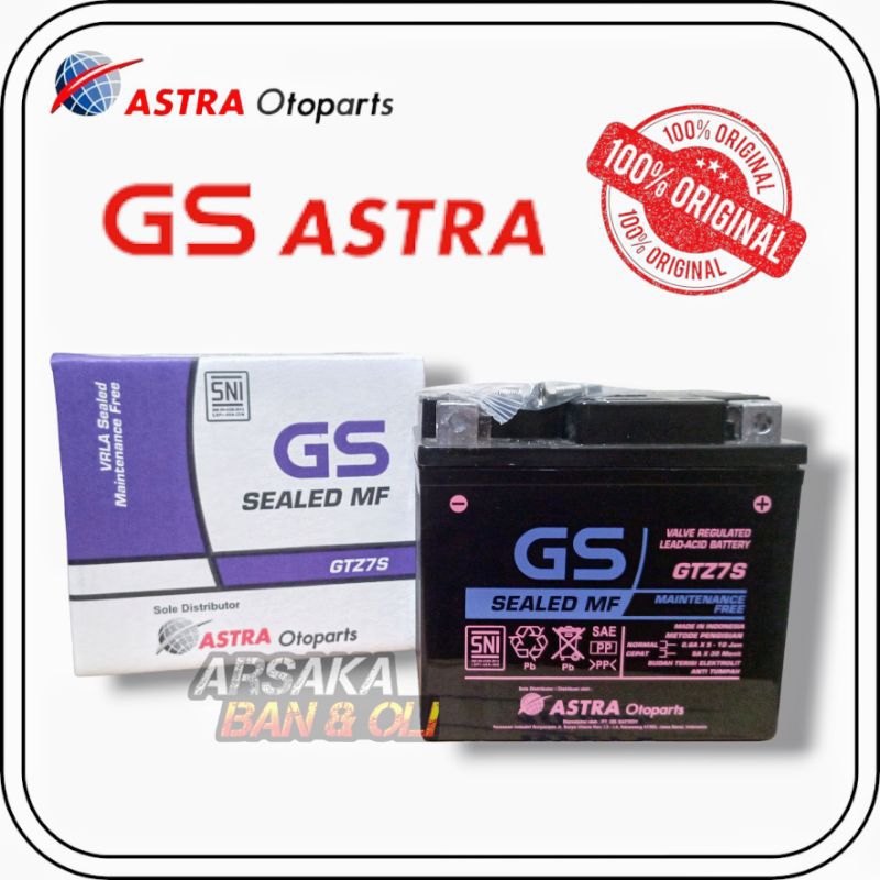 AKI GS ASTRA GTZ7S aki motor satria Fu 150 aki gs original