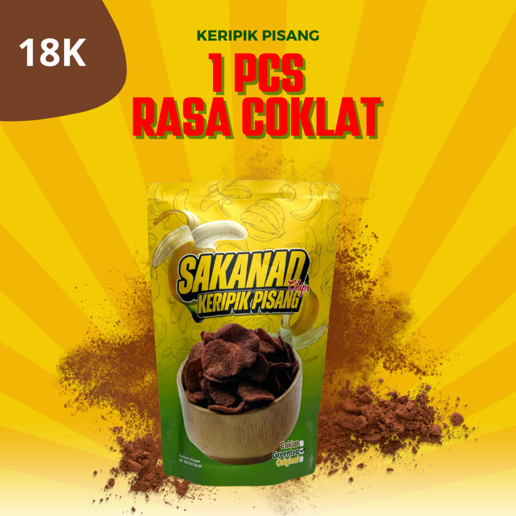 

1 pcs rasa cokelat - Sakanad Chips - Keripik Pisang dengan rasa cokelat yang renyah dan lezat
