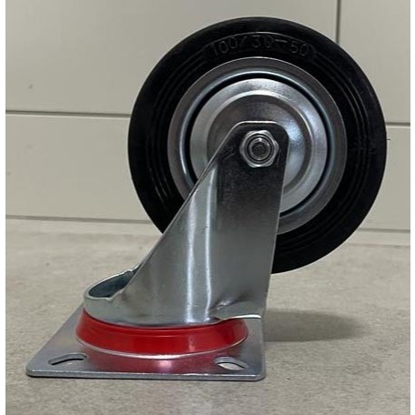 Roda Karet Hidup 4 inch 100 mm Roda Etalase Troli Trolley Rak