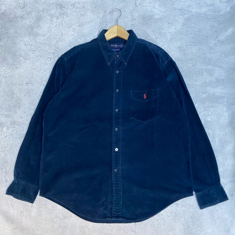 Kemeja Polo Ralph Lauren Navy Corduroy Second Original