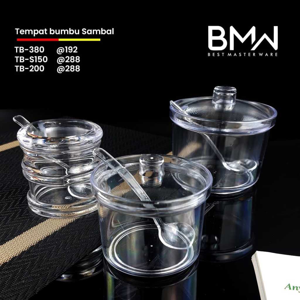 TEMPAT BUMBU DAPUR SAMBAL BMW TB200 WADAH AKRILIK MIKA BENING