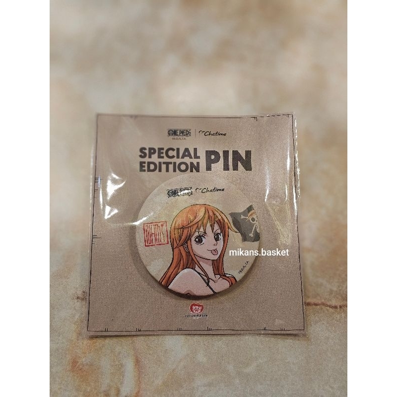 [Siap Kirim] Official Merchandise One Piece x Chatime Indonesia (satuan) Mug Straw Hat Crew dan Pin 