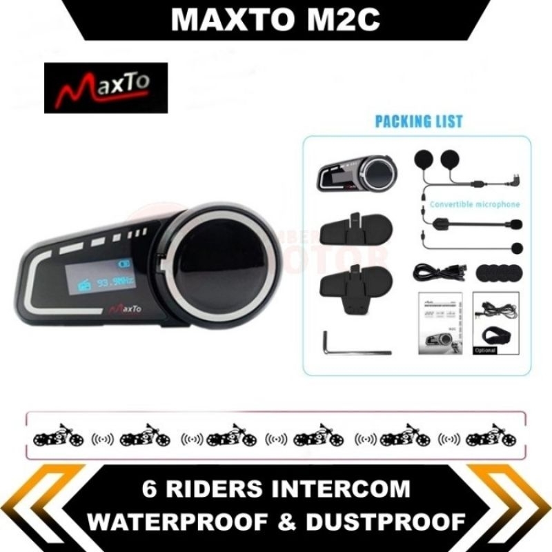 Maxto M2C Intercom bluetooth helm Waterproof