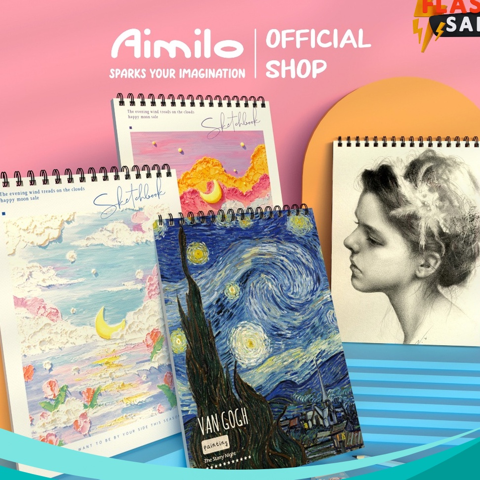 

PENAWARAN TERBATAS READY Aimilo Buku Gambar A4 Sketchbook Buku Sketsa lTebal Vertikal Jilid Spiral 45 Lembar9 Halaman