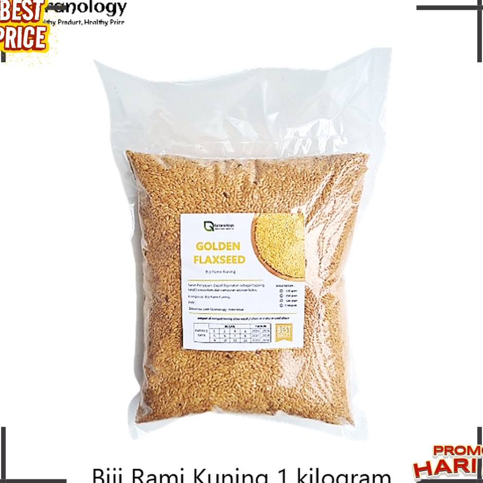 

TAKTERKALAHKAN Golden Flax Seed Biji Rami Kuning 1 Kilogram by Granology