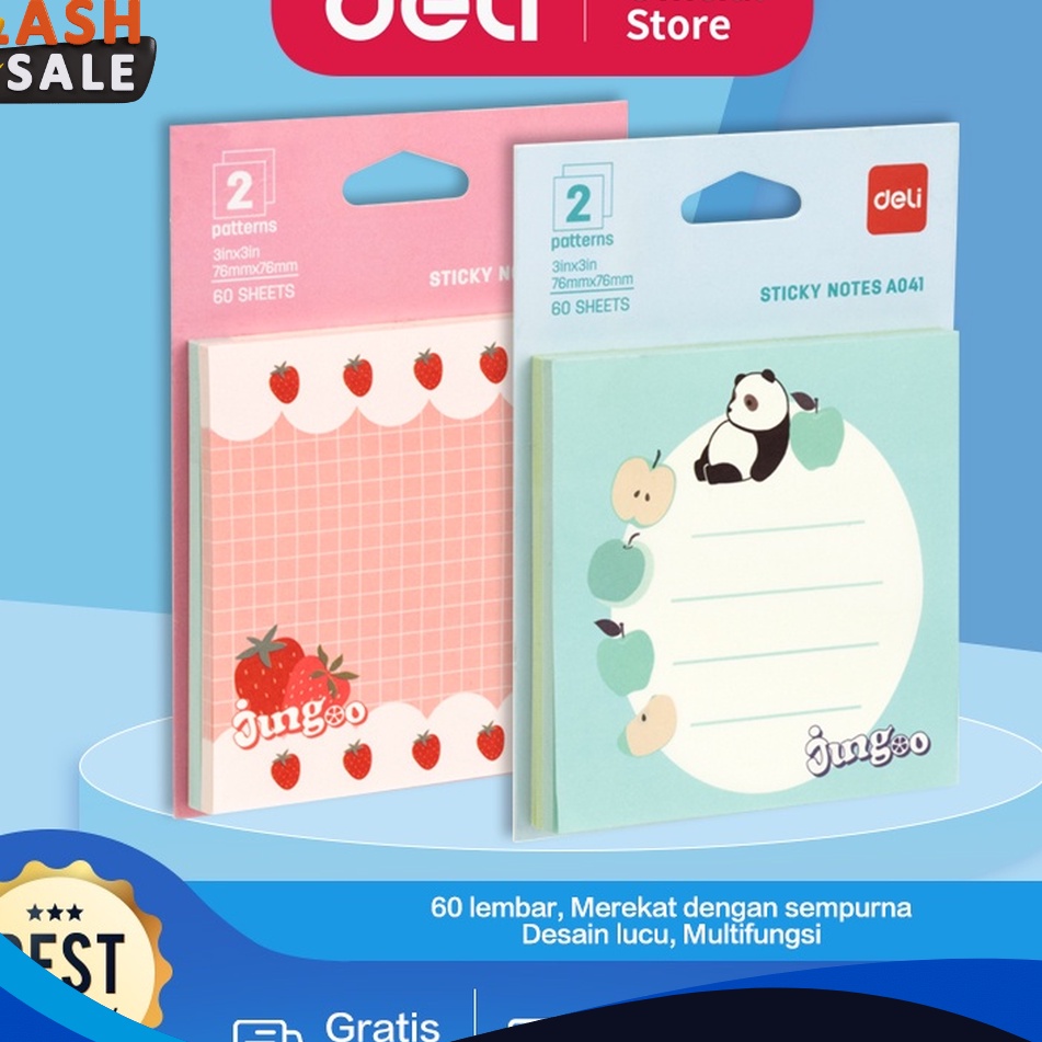 

BOOM Deli Sticky Notes Memo Tempel Lucu 6 Lembar Merekat Kuat EA41