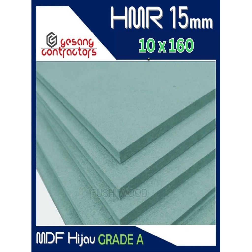 HMR 15mm | MDF HIJAU 15mm 10x160 cm HMR Board 15 mm 10 x 160 | 160x10 | 160 x 10 cm