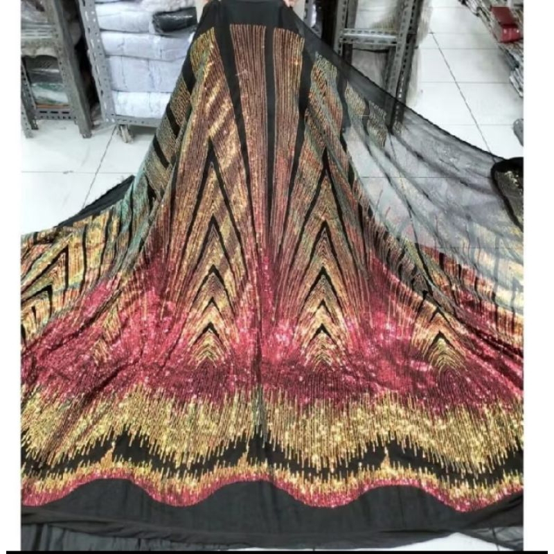 kain bahan Sequin gradasi sultan Sequin mewah