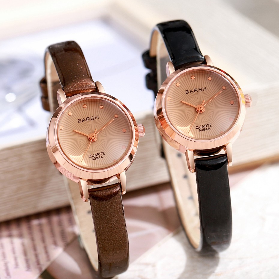 Jam Tangan Wanita Original Fashion Kulit Jam Korea Barsh Jam Tangan Kecil Jam Tali Kulit Mini Analog