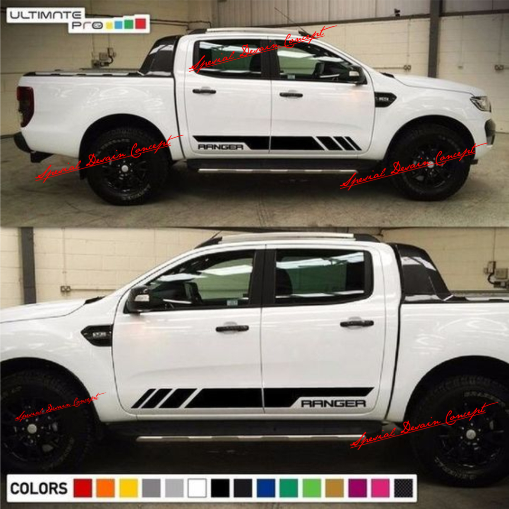Stiker sticker variasi body Hilux stiker cutting mobil Hilux strada Rangger